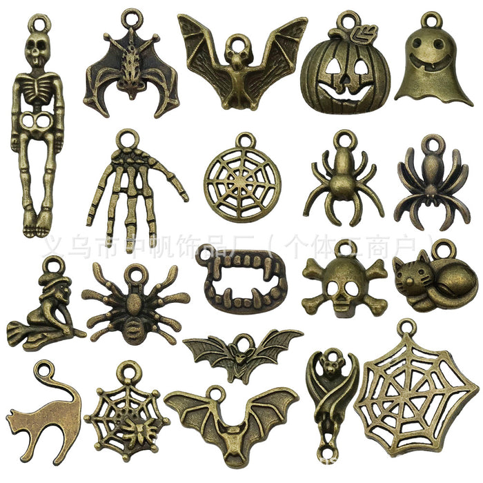 Gold-Tone Pumpkin and Bat Metal Charms with 25 Listed Options
