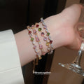 Seven Mixed Crystal Slider And Chain Bracelets In Multiple Colors view 2