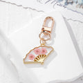 Pink Dried Flower Gold Frame Keychains 9 Shape Styles view 6
