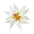 Large White Enamel Flower Brooch in 1 Style Metal Pin view 1