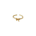 Gold Tone Sculpted Ribbon Bow Open Adjustable Ring For Women view 5