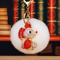 Jeweled Mouse Pom Pom Keychains in Six Fur and Ornament Color Combinations view 6