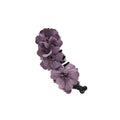 Purple Fabric Flower Cluster Black Banana Twist Hair Clip view 5