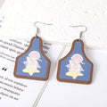 Silver Tone Astronaut Printed Acrylic Hook Earrings in Six Designs view 8