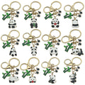 Panda Charm Keychains Featuring White Flower Across 45 Pictured Variations view 5