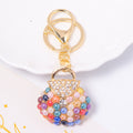 Pearl Bead Handbag Keychain Gold Clasp Multicolor White Options view 1