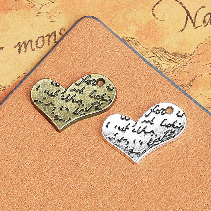 20×17mm Alloy Heart Letter Charm Pendant