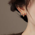Gold Tone Multicolor Crystal Horse Stud Earrings Fashion Jewelry view 4