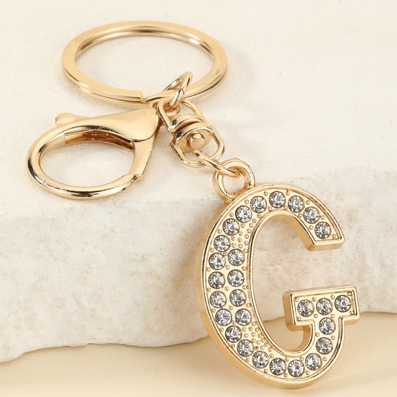 Fashion 26 Letter Metal Keychain Initial Bag Charm Personalized Accessory