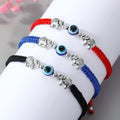 Silver Tone Elephant Blue Evil Eye Adjustable Cord Bracelets view 1