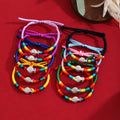 Ten Color Silver Fish Adjustable Woven Cord Bracelets view 1