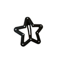 Six Black And White Stitched Oval Rectangle And Star Snap Hair Clips view 5