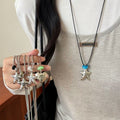 Silver Tone Star Pendant Necklaces in Three Cord Styles view 3
