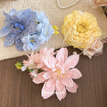 Fabric Bloom Duckbill Hair Clips Pearl Chain Three Styles view 4