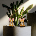 Gold Tone Farm Animal Drop Earrings in Eight Designs view 8