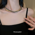 Multi-Strand Twisted Snake Chain Choker Gold Silver view 3