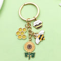 Bee and Honeycomb Charm Keychains in 24 Pictured Variations for Bags and Keys view 2