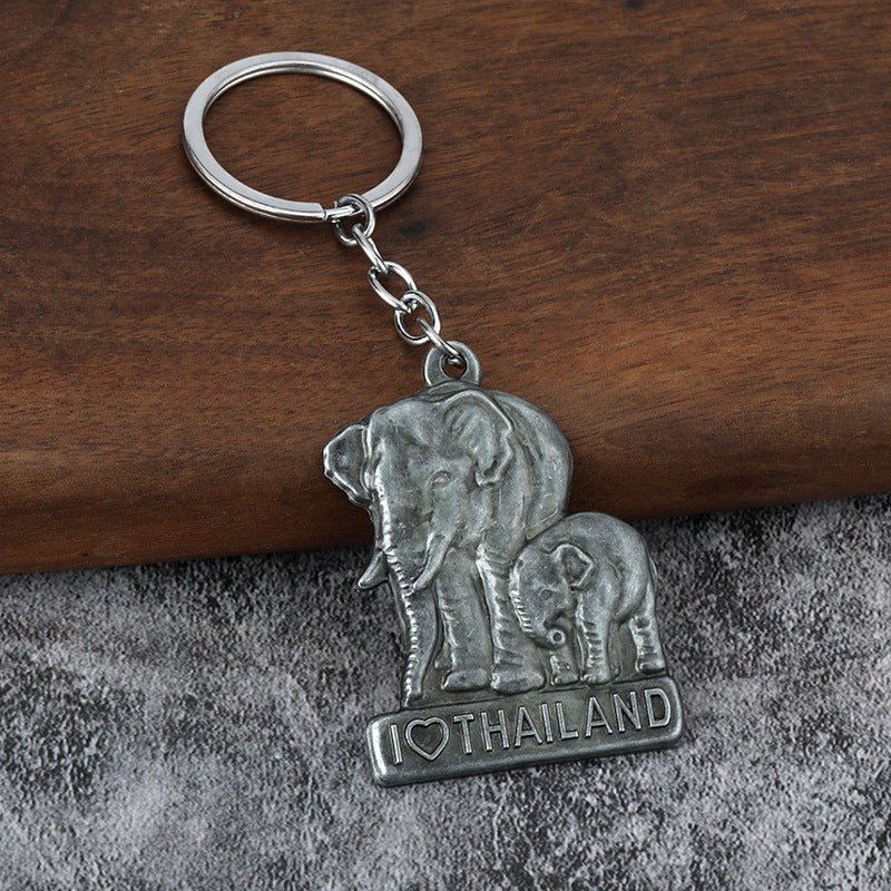 3D Elephant and Pixiu Alloy Metal Charm for DIY Keychain Accessories