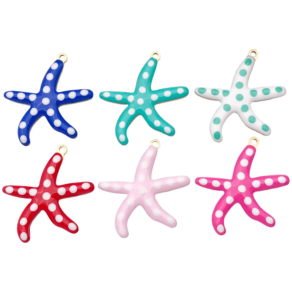 Enamel Stainless Steel Starfish Charm Pendant for DIY Earrings Necklace Jewelry Making