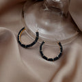Bamboo Segment C-Shape Enamel Hoop Stud Earrings Six Colors view 4