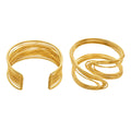Layered Wire Cuff Bracelets in Gold and Silver Tone view 5