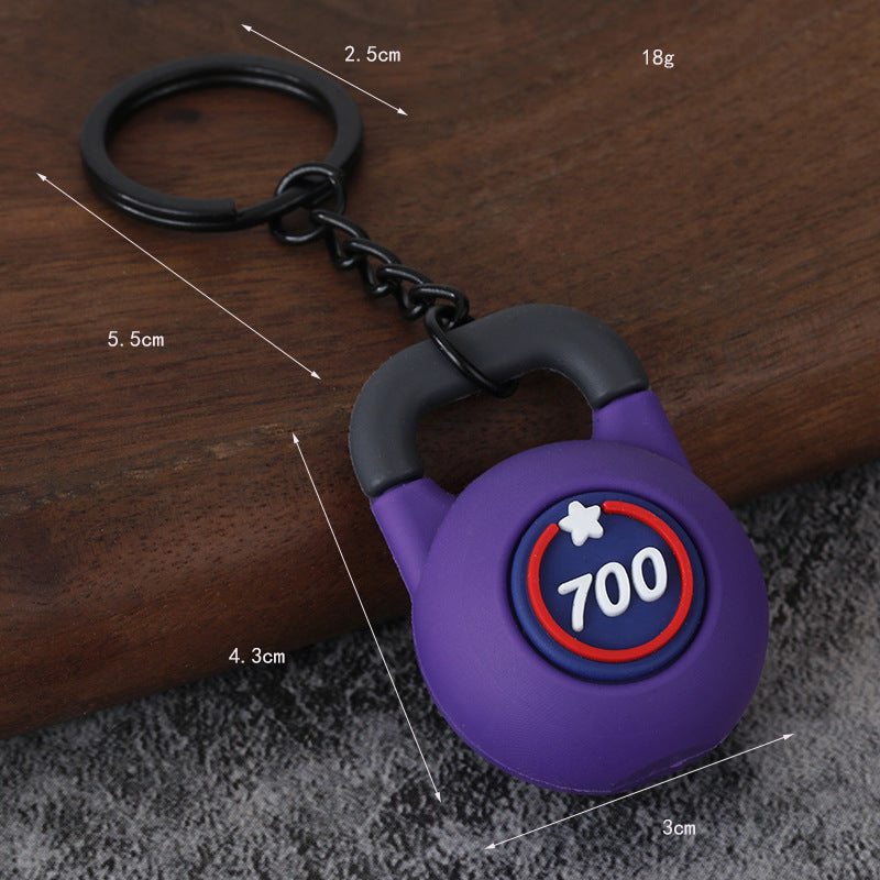 Fitness Gym Keychain with Barbell Dumbbell and Weight Plate Charms