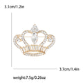 Openwork Crystal Crown Brooch in Gold or Silver Tone view 7
