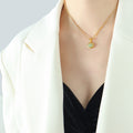Gold Green Aventurine Oval Pendant Necklace Drop Earrings view 7