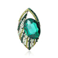 Jeweled Eye Brooch in Metal with Layered Crystal Eye with a Large Faceted Center view 2