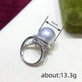 Large Faux Pearl Crossover Statement Ring Metal Jewelry Design view 4