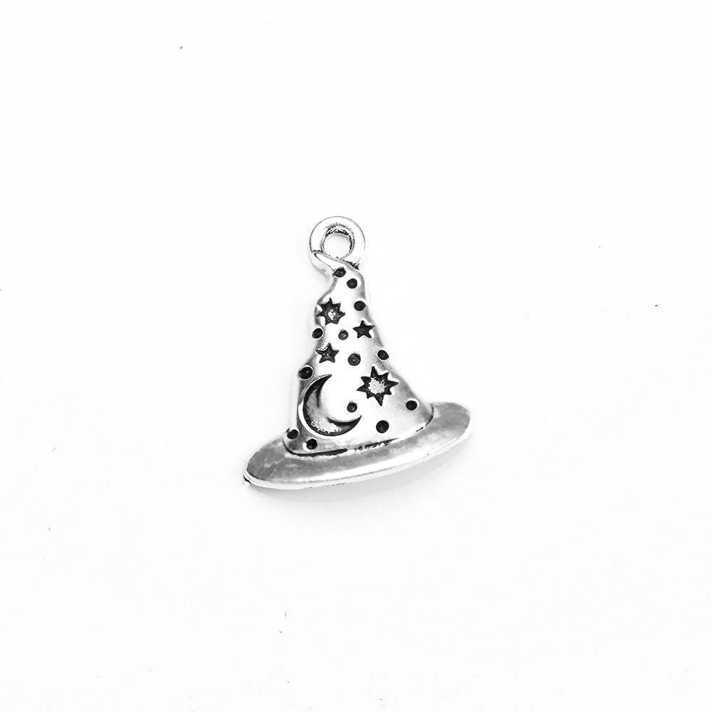 Vintage Halloween Witch Hat Charm Pendant 21x18mm
