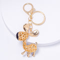 Rhinestone Donkey Keychain Gold Metal Cartoon Animal Charm view 4