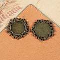 Round Floral Lace Edge Cabochon Trays in Five Finishes view 3