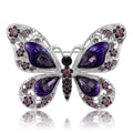 Sparkling Butterfly Crystal Brooch in Pink or Purple view 5