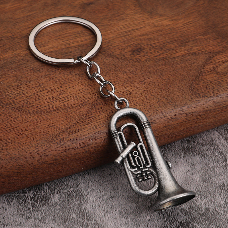 Mini Saxophone Metal Keychain Musical Instrument Charm Gift