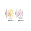 Iridescent Rectangle Glass Jewelry Components For DIY Earrings And Bracelets Charms view 3