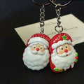 Red White Santa Resin Keychains Silver Ring Five Styles view 5