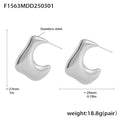 Irregular Twisted Geometric Stud Earrings Gold Steel Stainless view 7