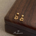 Gold Stainless Steel Open Heart Screw Back Ear Bone Stud view 4
