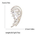 Long Curved Crystal Spray Brooch With Pearl Cluster view 5