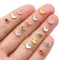 Tiny Crescent Moon Enamel Alloy Charms in Seven Colors view 2