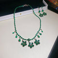 Crystal Flower Teardrop Necklace Earring Sets 3 Colors view 8