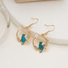 Turquoise Cat Hoops