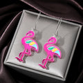 Silver Tone Acrylic Ghoul Heart Flamingo Boot and Bee Hook Earrings view 2