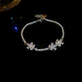 Crystal Flower Chain Bracelets in Gold and Silver Tone view 7
