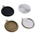 Round Cabochon Pendant Trays with Scalloped Borders view 5