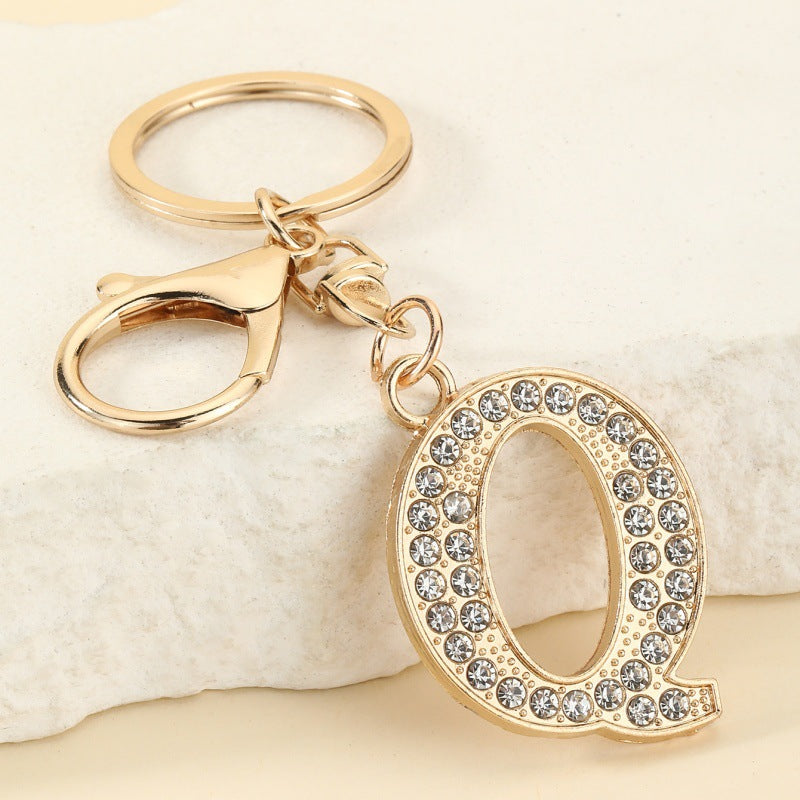 Fashion 26 Letter Metal Keychain Initial Bag Charm Personalized Accessory