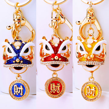 Jeweled Lion Dance Keychains in Four Colors plus Assorted Option