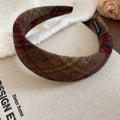 Padded Wool Tweed Headband Beige Red Plaid Brown 4 Styles view 9