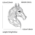 Openwork Horse Head Brooch in Gold Tone and Silver Tone view 6